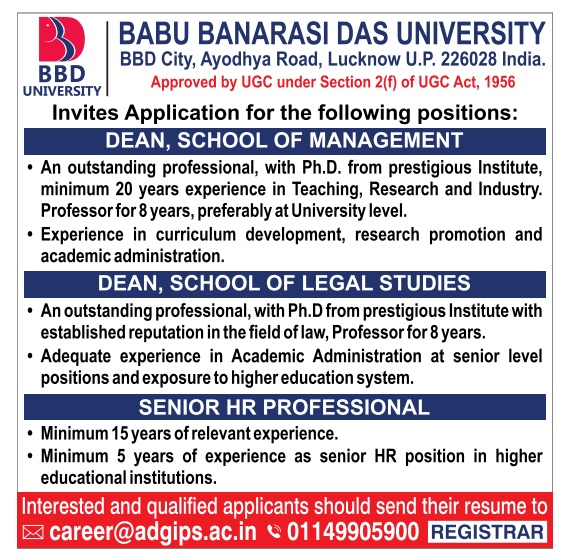 BBDS Lucknow Teaching Non Teaching Recruitment 2025